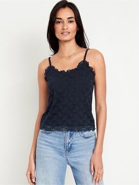 Old Navy Lace-Trim Camisole Tank Top - Navy